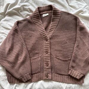 Curator SF Lino cardigan in Walnut XL/2XL